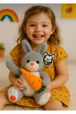 Tavşan Peluş Havuçlu 60 cm - Görsel 2